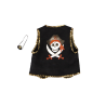CHALECO DE PIRATA CON PARCHE (2 PIEZAS)