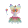 SET FALDA, ALAS Y VARITA ARCO IRIS (3 PIEZAS)