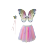 SET FALDA DE LENTEJUELAS, ALAS Y VARITA ARCO IRIS (3 PIEZAS)