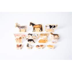 TICKIT CONJUNTO 15 ANIMALES DOMÉSTICOS DE MADERA