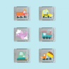 SET 6 CUBOS GLOPALS VEHICLES