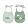 PACK DOS BABEROS MINI CON BOLSILLO CROCO VERDE